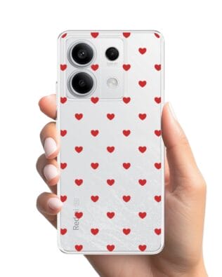 Etui do Xiaomi Redmi Note 13 Pro 5G przeźroczyste, silikonowe Flexi, Mini Patterns, Serduszka