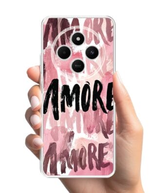 Etui do Xiaomi POCO C75 przeźroczyste, silikonowe Flexi, Positive Vibes, Amore Amore