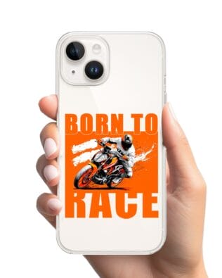 Etui do iPhone 13 przeźroczyste, silikonowe Flexi, Bikers, Ścigacz