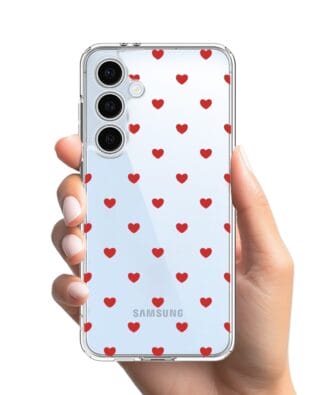 Etui do Samsung Galaxy S24 FE przeźroczyste, silikonowe Flexi, Mini Patterns, Serduszka