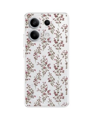 Etui do Xiaomi Redmi Note 13 Pro 5G przeźroczyste, silikonowe Flexi, Mini Patterns, Różyczki
