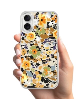 Etui do iPhone 17 z MagSafe przeźroczyste, silikonowe Flexi, Summer Patterns, malowane kwiatki