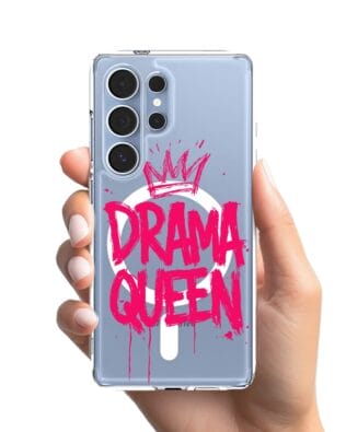 Etui do Samsung Galaxy S25 Ultra z MagSafe przeźroczyste, silikonowe Flexi, Positive Vibes, Drama Queen