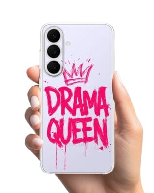 Etui do Samsung Galaxy S25 FE przeźroczyste, silikonowe Flexi, Positive Vibes, Drama Queen