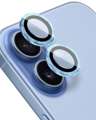 Metalowa osłona obiektywu aparatu ze szkła hartowanego 9H do iPhone 17, 1 zestaw, gołębi niebieski