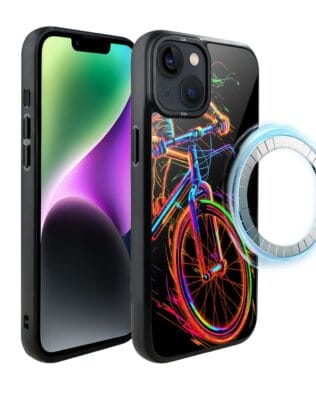 Etui do iPhone 14 Plus IBIZU DropGuard Matt z MagSafe, #ElectroMove, Rowerowa wibracja