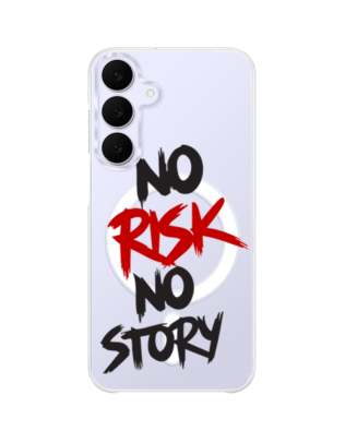 Etui do Samsung Galaxy S25 FE z MagSafe przeźroczyste, silikonowe Flexi, Positive Vibes, No Risk No story