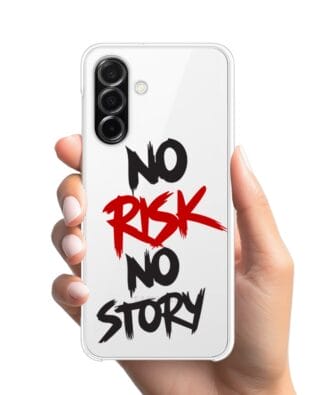 Etui do Samsung Galaxy A26 5G przeźroczyste, silikonowe Flexi, Positive Vibes, No Risk No Story
