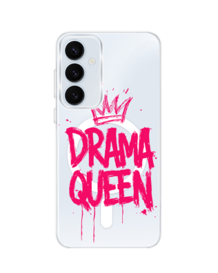 Etui do Samsung Galaxy A35 5G z MagSafe przeźroczyste, silikonowe Flexi, Positive Vibes, Drama Queen