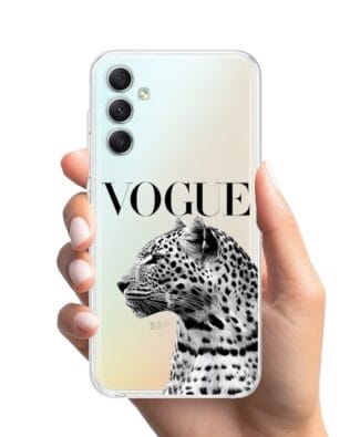 Etui do Samsung Galaxy A34 5G przeźroczyste, silikonowe Flexi, Positive Vibes, Tygrys Vogue