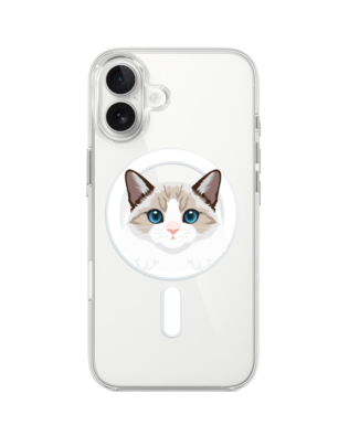 Etui do iPhone 17 z MagSafe przeźroczyste, silikonowe Flexi, kot birmański