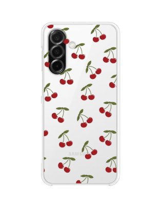 Etui do Samsung Galaxy A26 5G przeźroczyste, silikonowe Flexi, Mini Patterns, Wiśnie