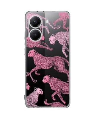 Etui do Xiaomi POCO X7 Pro przeźroczyste, silikonowe Flexi, Mystic, Różowe pumy