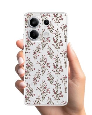 Etui do Xiaomi Redmi Note 13 Pro 5G przeźroczyste, silikonowe Flexi, Mini Patterns, Różyczki