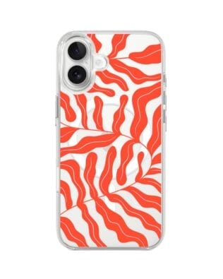 Etui do iPhone 17 z MagSafe przeźroczyste, silikonowe Flexi, Summer Patterns, koralowy wzór