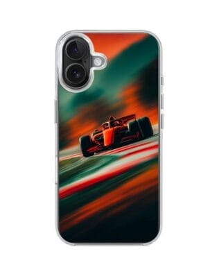 Etui do iPhone 17 z MagSafe przeźroczyste, silikonowe Flexi, Szybkie Auta, Wyścig F1