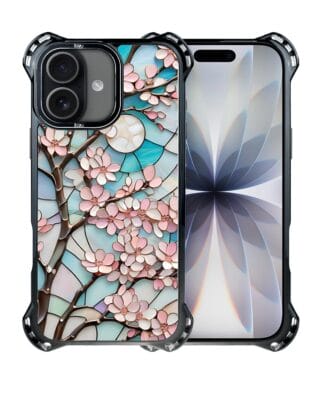 Etui do iPhone 17 IBIZU DropGuard Ultra z MagSafe, Barwy Szkła, Księżycowa Wiśnia