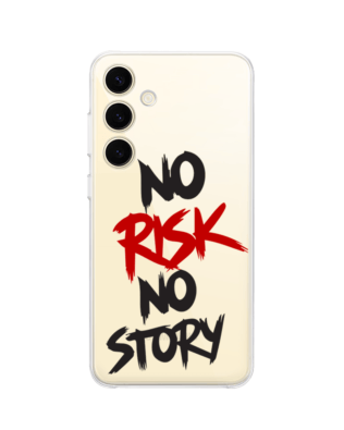 Etui do Samsung Galaxy S24 przeźroczyste, silikonowe Flexi, Positive Vibes, No Risk No Story