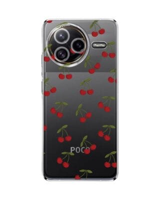 Etui do Xiaomi POCO F7 Ultra przeźroczyste, silikonowe Flexi, Mini Patterns, Wiśnie