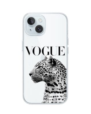 Etui do iPhone 15 Plus przeźroczyste, silikonowe Flexi, Positive Vibes, Tygrys Vogue