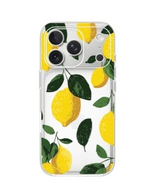 Etui do iPhone 17 Pro przeźroczyste, silikonowe Flexi, Italian Summer, Cytrynowe
