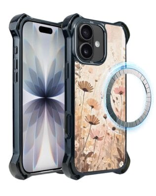 Etui do iPhone 17 IBIZU DropGuard Ultra z MagSafe, Boho, Kwiatowa łąka