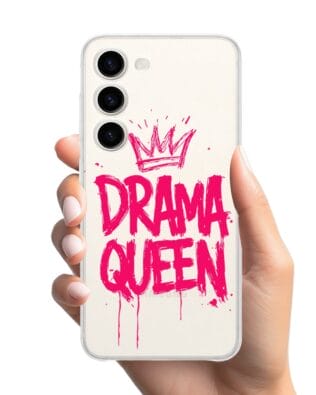 Etui do Samsung Galaxy S23 FE 5G przeźroczyste, silikonowe Flexi, Positive Vibes, Drama Queen