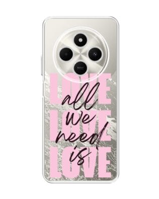 Etui do Xiaomi POCO C75 przeźroczyste, silikonowe Flexi, Positive Vibes, All We Need Is Love