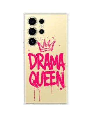 Etui do Samsung Galaxy S24 Ultra przeźroczyste, silikonowe Flexi, Positive Vibes, Drama Queen