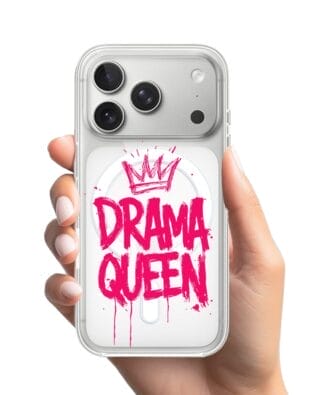 Etui do iPhone 17 Pro Max z MagSafe przeźroczyste, silikonowe Flexi, Positive Vibes, Drama Queen