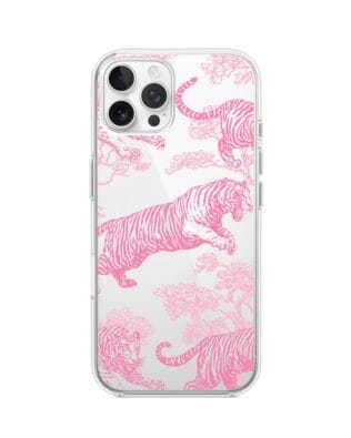 Etui do iPhone 12 Pro przeźroczyste, silikonowe Flexi, Mystic, Różowe tygrysy
