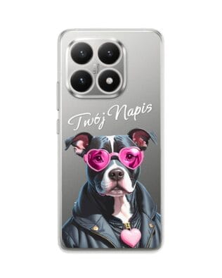 Etui do Xiaomi 15T przeźroczyste, silikonowe Flexi, Puppy Love, pies rasy Amstaff