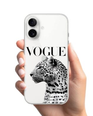 Etui do iPhone 16 Plus przeźroczyste, silikonowe Flexi, Positive Vibes, Tygrys Vogue