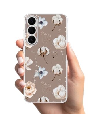 Etui do Samsung Galaxy S25 FE przeźroczyste, silikonowe Flexi, Summer Patterns, akwarelowe kwiatki