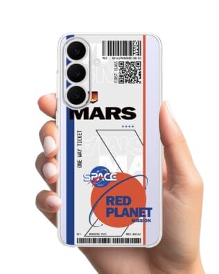 Etui do Samsung Galaxy S25 FE przeźroczyste, silikonowe Flexi, bilet na Mars
