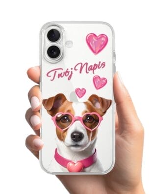 Etui do iPhone 17 przeźroczyste, silikonowe Flexi, Puppy Love, pies rasy Jack Russell Terrier