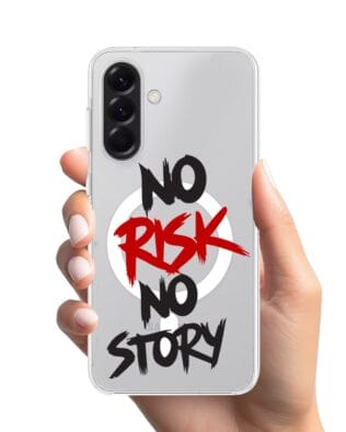 Etui do Samsung Galaxy A56 5G z MagSafe przeźroczyste, silikonowe Flexi, Positive Vibes, No Risk No Story