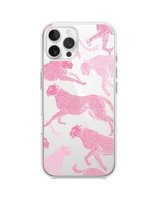Etui do iPhone 12 Pro przeźroczyste, silikonowe Flexi, Mystic, Różowe pumy