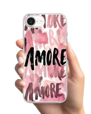 Etui do iPhone 16e z MagSafe przeźroczyste, silikonowe Flexi, Positive Vibes, Amore Amore