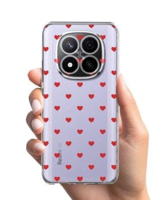 Etui do Xiaomi Redmi Note 14 Pro 4G przeźroczyste, silikonowe Flexi, Mini Patterns, Serduszka