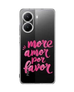 Etui do Xiaomi POCO X7 Pro przeźroczyste, silikonowe Flexi, Positive Vibes, More amore per favore
