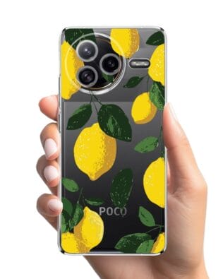 Etui do Xiaomi POCO F7 Ultra przeźroczyste, silikonowe Flexi, Italian Summer, Cytrynowe