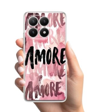 Etui do Xiaomi 15T przeźroczyste, silikonowe Flexi, Positive Vibes, Amore Amore