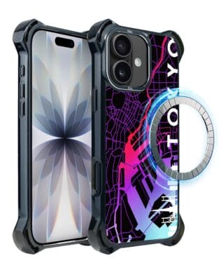 Etui do iPhone 17 IBIZU DropGuard Ultra z MagSafe, mapy świata, Tokyo