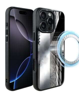 Etui do iPhone 16 Pro Max IBIZU DropGuard Matt z MagSafe, Noir City, Drapacze chmur