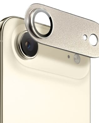 Metalowa osłona na cały aparat z wbudowanymi szkłami do iPhone Air, białe złoto