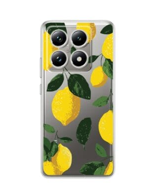 Etui do Xiaomi 14T Pro przeźroczyste, silikonowe Flexi, Italian Summer, Cytrynowe