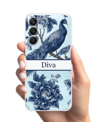 Etui do Samsung Galaxy M35 5G przeźroczyste, silikonowe Flexi, Mystic, Diva Peacock