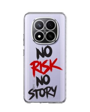 Etui do Xiaomi Redmi Note 14 Pro 4G przeźroczyste, silikonowe Flexi, Positive Vibes, No Risk No Story