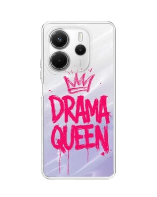 Etui do Xiaomi Redmi Note 14 4G przeźroczyste, silikonowe Flexi, Positive Vibes, Drama Queen